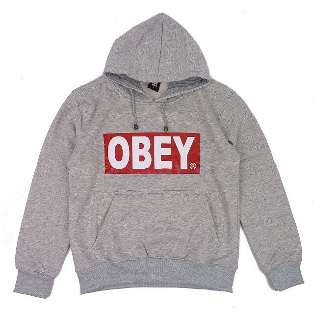 Obey オベイ ブランドロゴ プルオーバー スウェット パーカー XXL