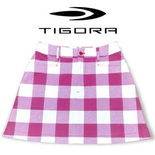 ティゴラ(TIGORA)のTIGORA ティゴラ ピンク格子 ゴルフスカート チェックスカート(ウエア)