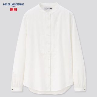 ユニクロ(UNIQLO)のユニクロ イネス コットンツイルピンタックシャツ M(シャツ/ブラウス(長袖/七分))