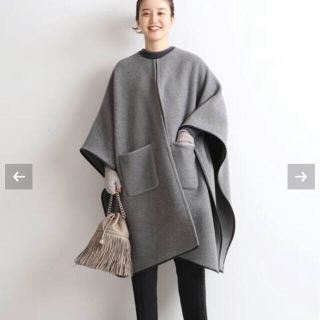 IENA LA BOUCLE マントコート ポンチョ ベージュ ウール ロング丈 IENA LA BOUCLE マントコート ポンチョ ベージュ ウール ロング丈