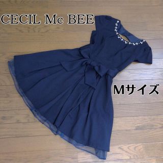 セシルマクビー(CECIL McBEE)のCECIL Mc BEE♥ビジュードレスワンピース(ミニドレス)