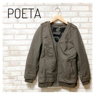 POETA ポエータ レディース ミリタリー ジャケット M カーキ(ミリタリージャケット)