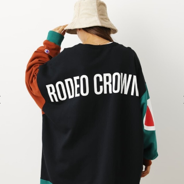 最新ブラック Champion × RODEOCROWNSコラボお買い得特別価格