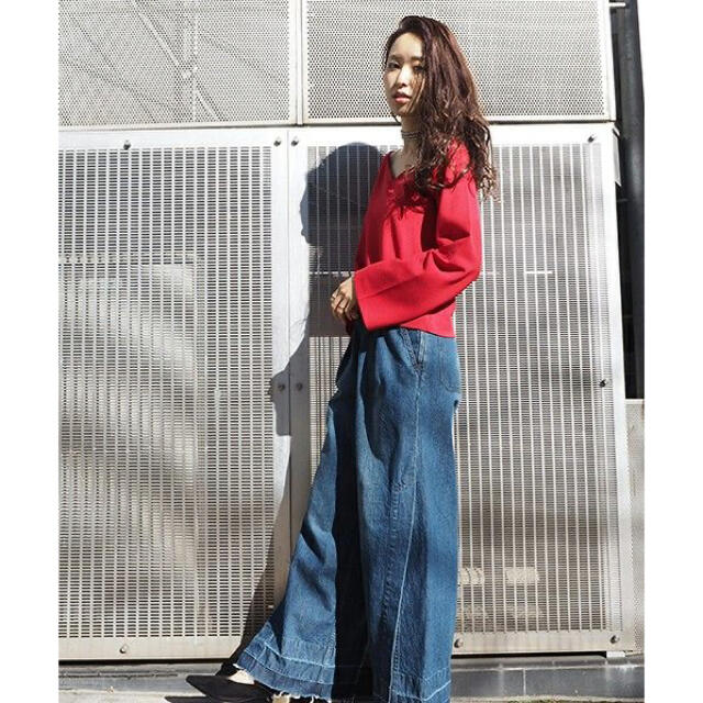 【美品】MURUA ムルーア 綺麗め スカート ワイドパンツ フロント スリット