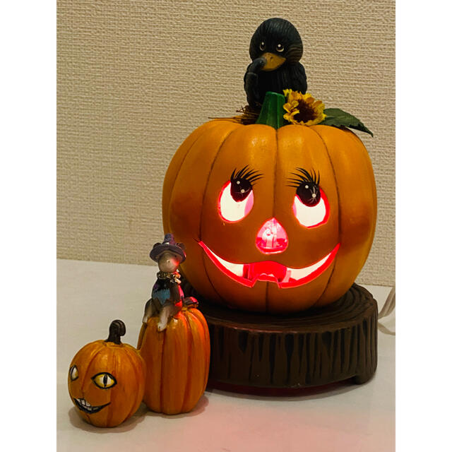 美品 】Halloween カボチャとネズミ  カラスとカボチャライト