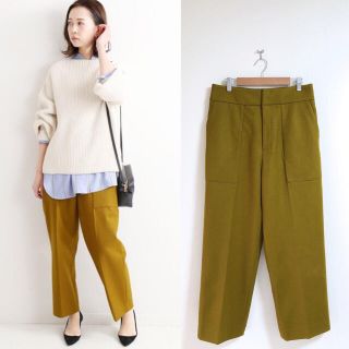 イエナ(IENA)の【美品】IENA 大人気♪ハード圧縮パンツ ウールパンツ カーキ 秋冬 イエナ(クロップドパンツ)