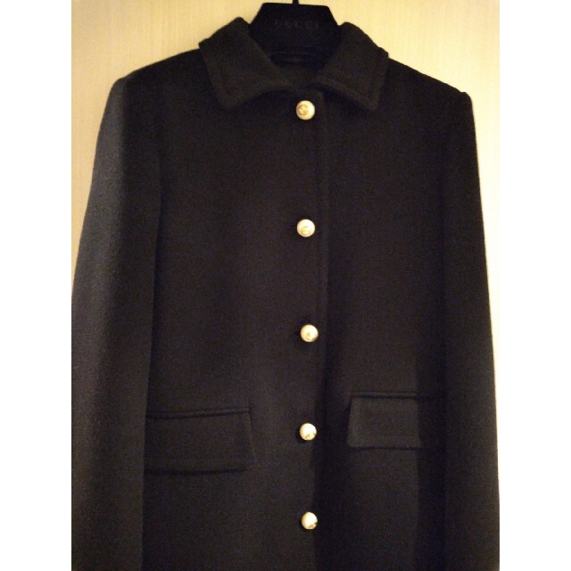名入れ無料】 Gucci GUCCI シングルブレストコート パール - ロング