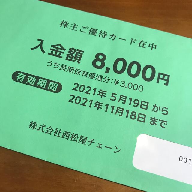 西松屋　株主優待8000円分