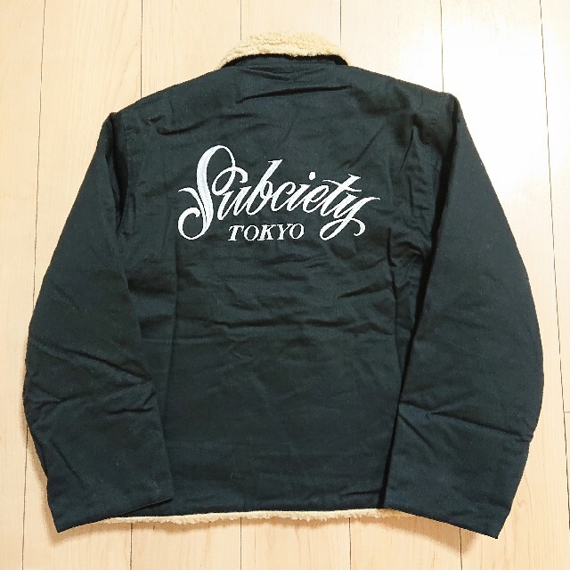 L 美品 Subciety サブサエティ ボアジャケット ブルゾン ブラック 黒