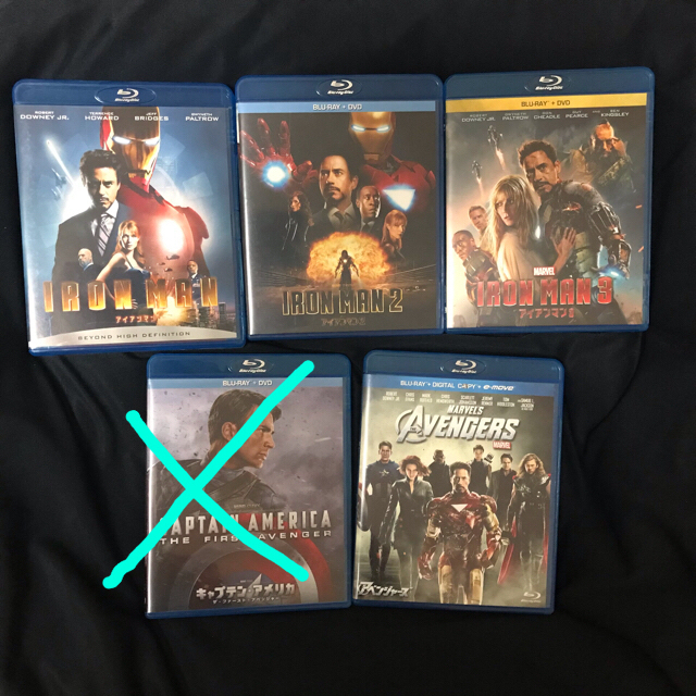 アイアンマン1 2 3 アベンジャーズ AOU 計4セット　ブルーレイ