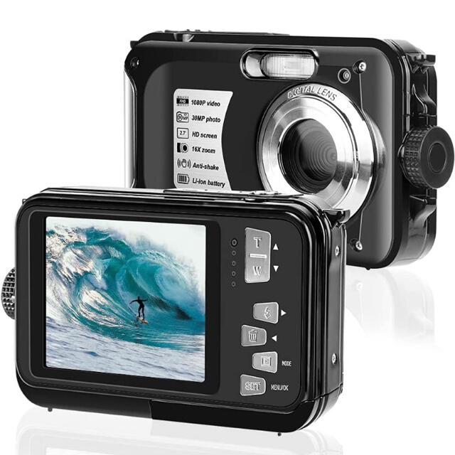 スマホ/家電/カメラ防水 防水カメ水中カメラ デジタルカメラ HD1080P デジカメ 3m防水機能