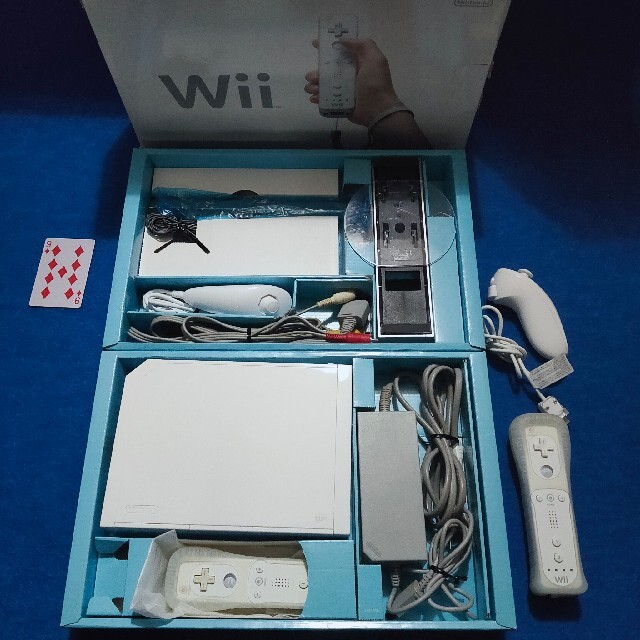 Wii - 任天堂 Wii 2人で遊ぶ本体 マリオカートやハンドル リモコンと箱 