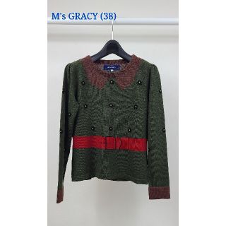 エムズグレイシー(M'S GRACY)の美品♪(38)m's gracy　ベルトプリントセーター(ニット/セーター)