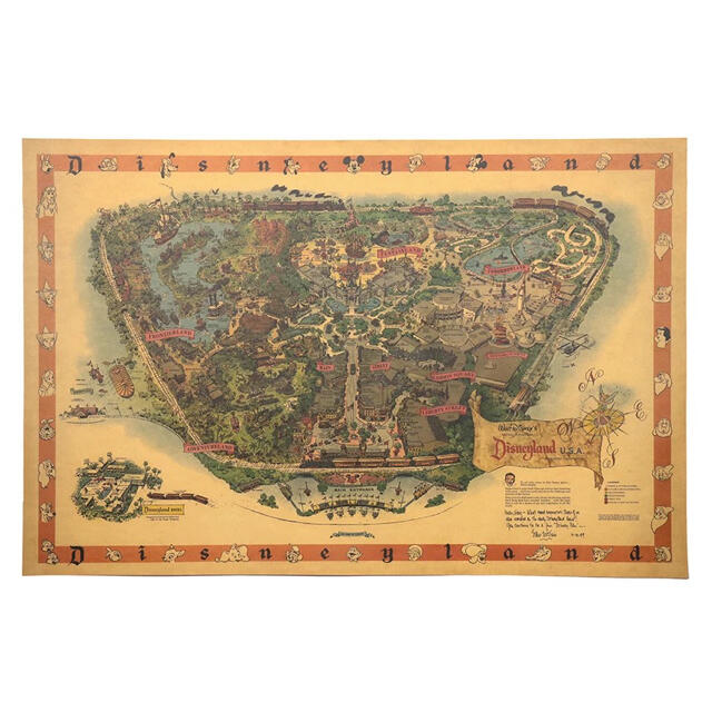 【セール】ポスター 015 ディズニーランド USA 1958当時 大判地図 エンタメ/ホビーのコレクション(印刷物)の商品写真