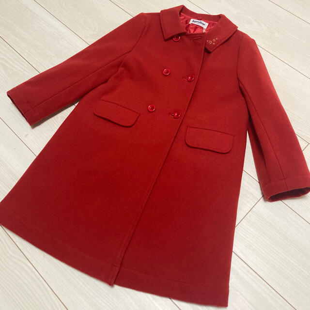 familiar(ファミリア)の【新品】ファミリア ハーフコート キッズ/ベビー/マタニティのキッズ服女の子用(90cm~)(コート)の商品写真