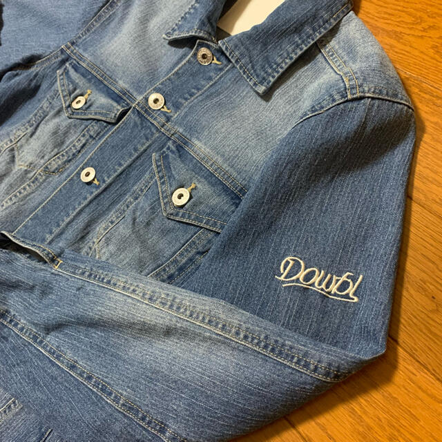 DOWBL(ダブル)のDOWBL(ダブル)ブリーチデニムジャケット 42 ブルー メンズのジャケット/アウター(Gジャン/デニムジャケット)の商品写真