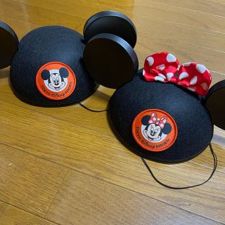 ディズニー(Disney)のmickey minnie 帽子　セット売り(キャラクターグッズ)