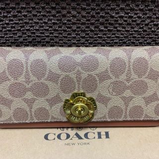 COACH - 新品未使用COACH長財布エンベロープシグネチャーディーローズ