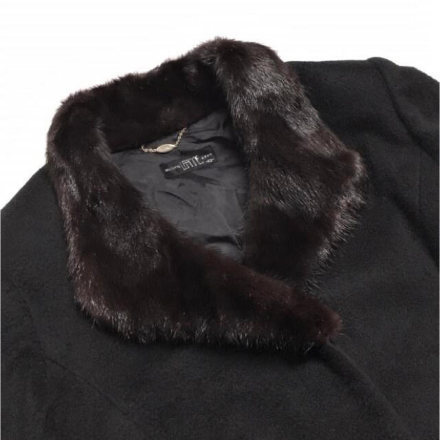 極美品　レアンヌ カシミヤ100% 襟ミンク ロングコート 13号　RaJA43 レディースのジャケット/アウター(ロングコート)の商品写真