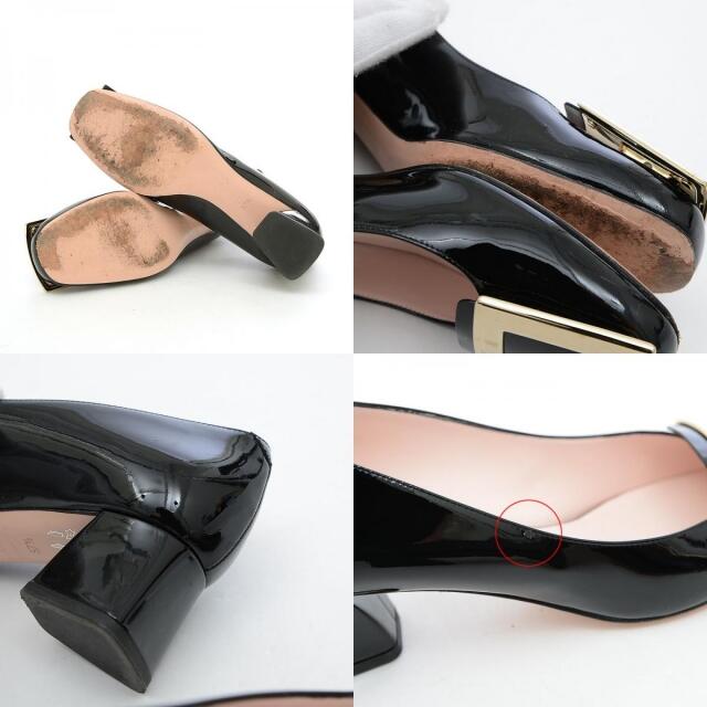 ROGER VIVIER(ロジェヴィヴィエ)のロジェヴィヴィエ エナメルパンプス チャンキーヒール バックル ブラック サイズ レディースの靴/シューズ(ハイヒール/パンプス)の商品写真