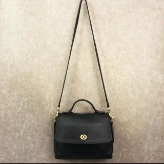 コーチ(COACH)の美品　USA製 オールドコーチ 2WAY ショルダーバッグ 黒 金具 (ショルダーバッグ)