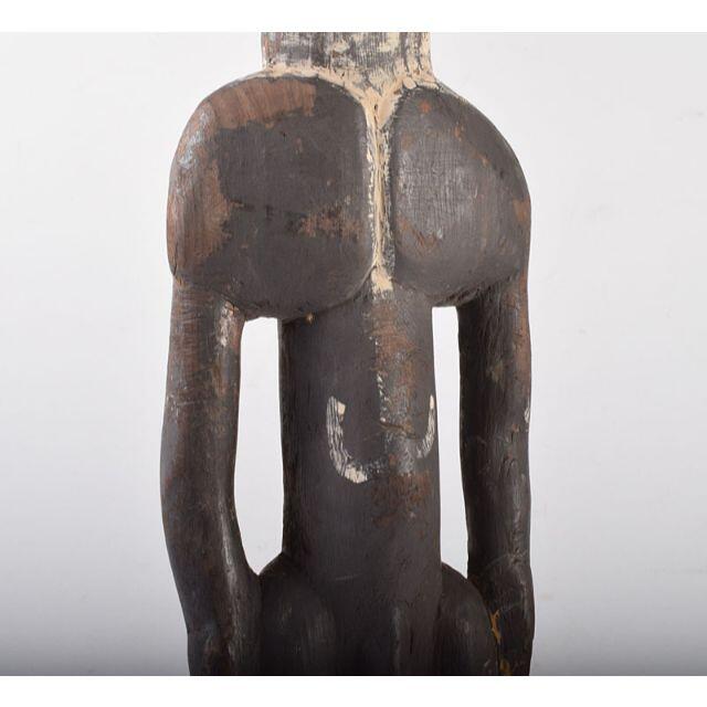 東南アジア・アフリカン美術　彩色木彫　人物像　置物　C　R3936B美術品/アンティーク