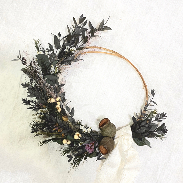 forest berry wreath ベリーとグリーンのフォレストリース ハンドメイドのフラワー/ガーデン(ドライフラワー)の商品写真