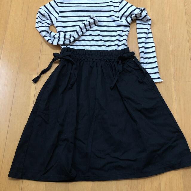 THE SHOP TK(ザショップティーケー)の値下げ　140 ワンピース キッズ/ベビー/マタニティのキッズ服女の子用(90cm~)(ワンピース)の商品写真