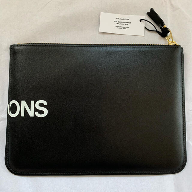 COMME DES GARCONS WALLET ロゴ プリント レザー ポーチ