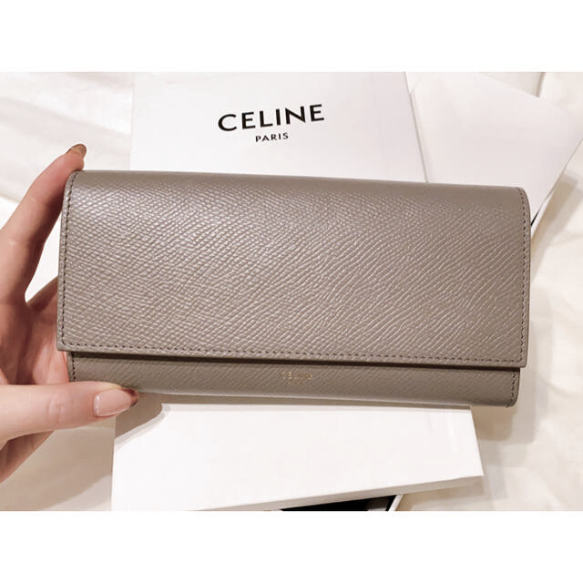 超美品】CELINE ラージ フラップウォレット / グレインドカーフスキン