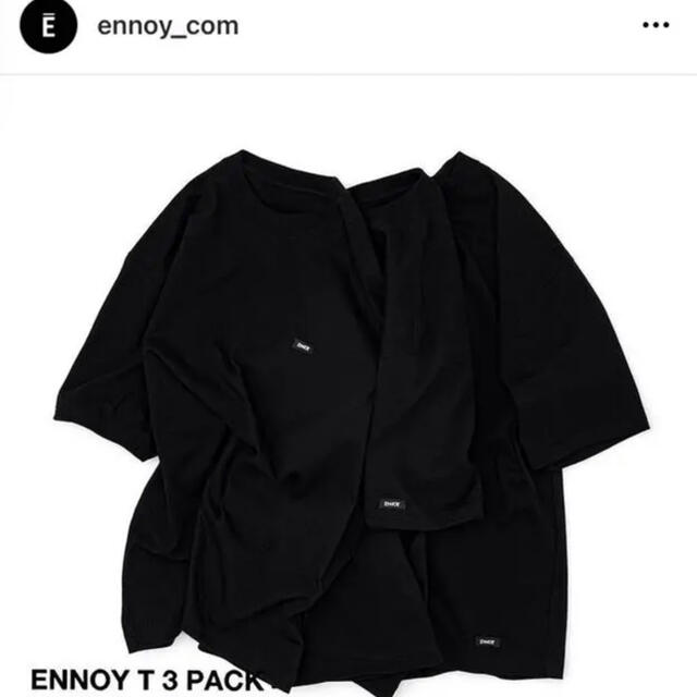 最安！　ENNOY 3PACK T-SHIRTS Lサイズ　黒3セットトップス