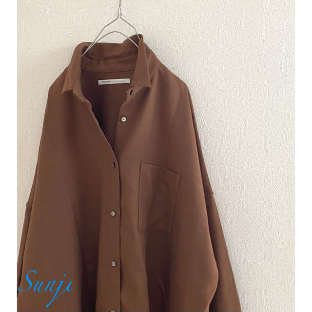 upper hights 「THE SHIRT」brown ロングシャツ