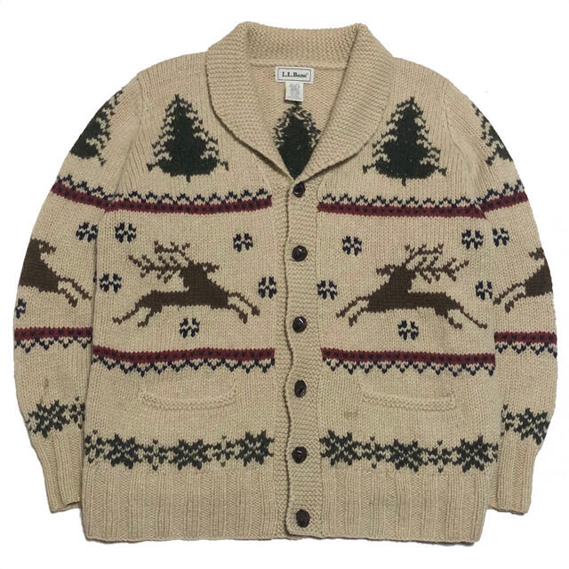 L.L.Bean - 90s L.L.BEAN エルエルビーン トナカイ ショールカラー