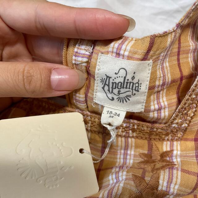 Caramel babychild 新品タグ付き【訳あり】apolina kids チェックワンピース風ロンパース の通販 by mayuri2783 #Apolina キッズ 人気のプリント