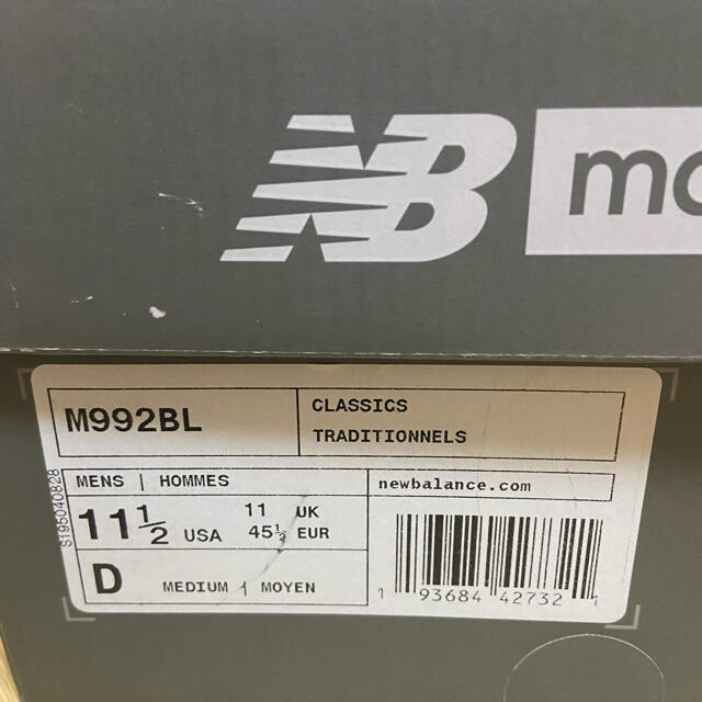 New Balance M992BL 29.5cm ニューバランス　M992 6