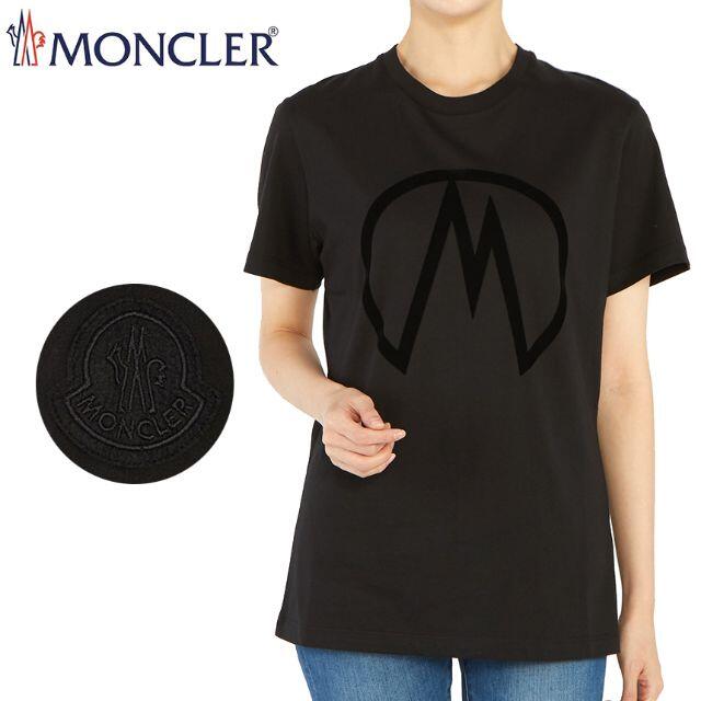 【ラッピング不可】 MONCLER M size Tシャツ 半袖 ロゴ ブラック MONCLER L20 - Tシャツ+カットソー(半袖+袖なし)