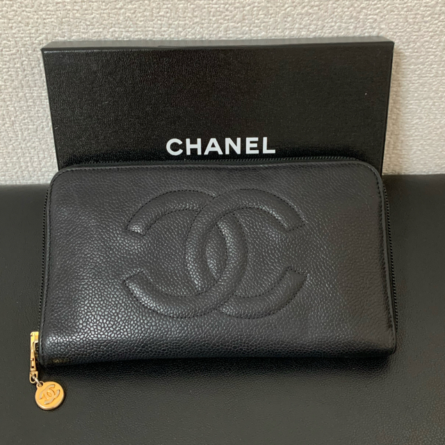 CHANEL シャネル キャビアスキン 長財布 - 財布