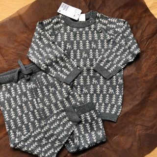 エイチアンドエム(H&M)の新品H&Mニットセットアップグレー(ニット/セーター)