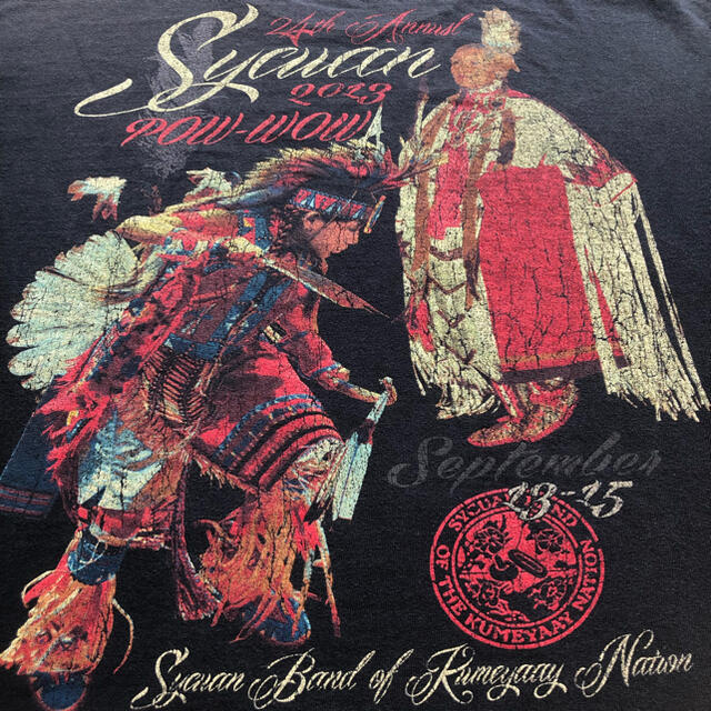 ネイティブインディアン Native Indian メンズTシャツ L52cm裄丈18cm✅商品状態