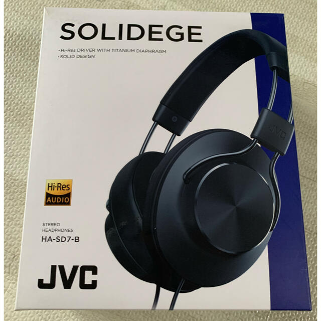 【美品】JVC ステレオヘッドホン　ブラック スマホ/家電/カメラのオーディオ機器(ヘッドフォン/イヤフォン)の商品写真