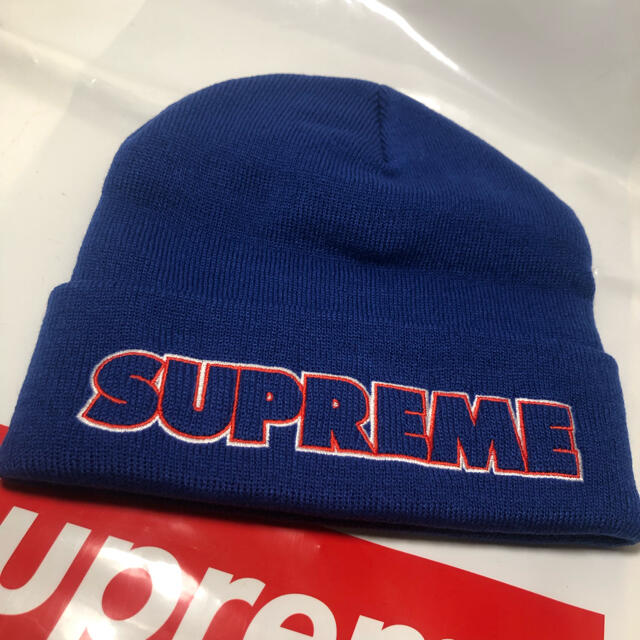 19AW Supreme Outline Beanie ブルー - ニット帽/ビーニー