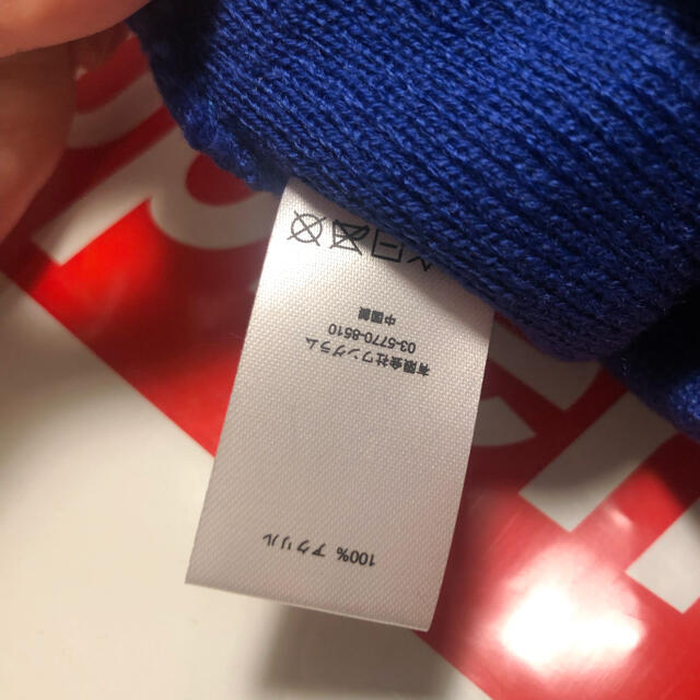 19AW Supreme Outline Beanie ブルー - ニット帽/ビーニー
