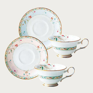 ノリタケ(Noritake)の新品 Noritake 花更紗 カップ＆ソーサーペア（色変り）(グラス/カップ)