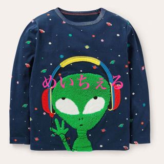 ボーデン(Boden)の【新品】Boden ブルー スペース アップリケ Tシャツ(Tシャツ/カットソー)