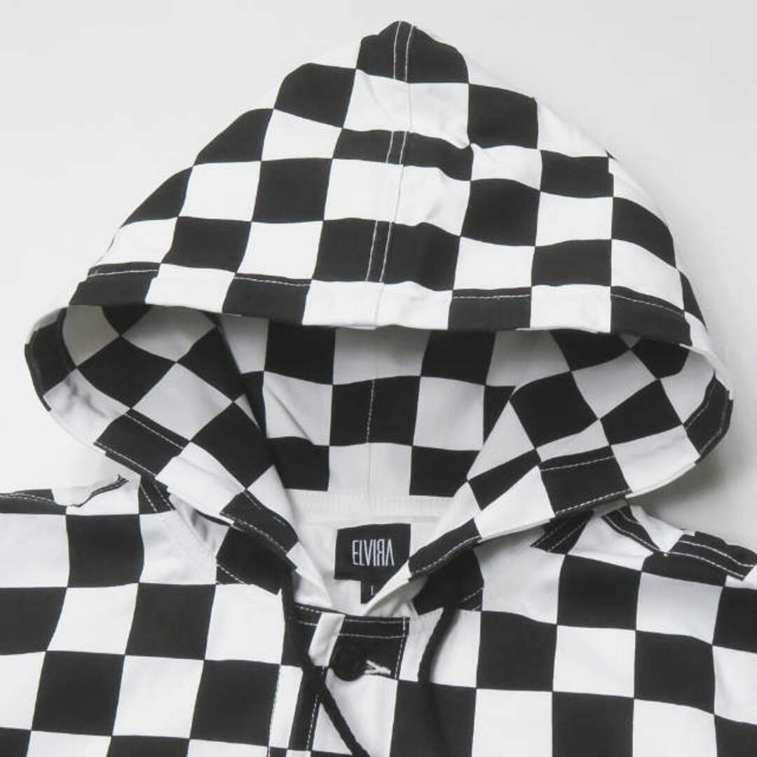 ELVIRA エルビラ BREAK HOOD COACH'S JACKET - A (Checker) チェッカーフラッグ フーデッドコーチジャケット 18EL-SS-10 XL ホワイト/ブラック エルヴィラ アウター【新古品】【ELVIRA】 4