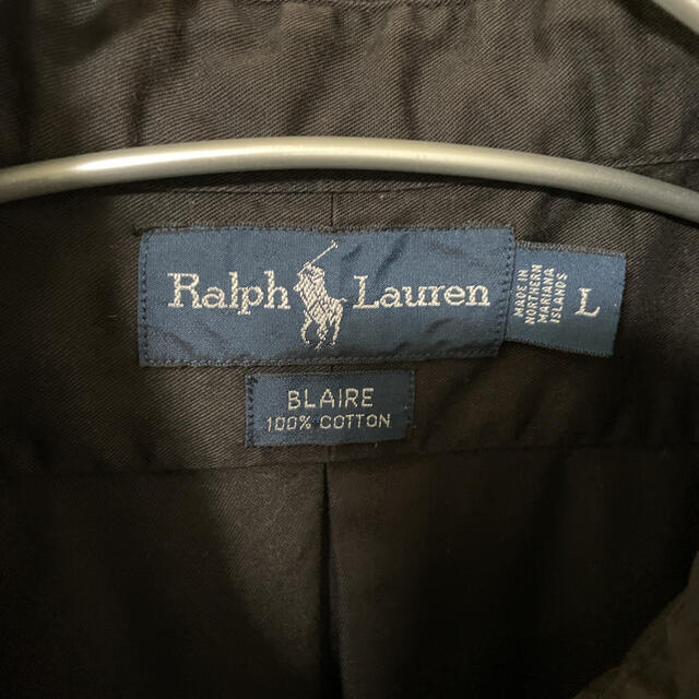 POLO RALPH LAUREN(ポロラルフローレン)の90s ラルフローレン　ボタンダウンシャツ　ブラック メンズのトップス(シャツ)の商品写真