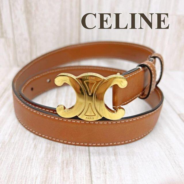 セリーヌ CELINE ベルト トリオンフ ブラウン ゴールド金具 人気