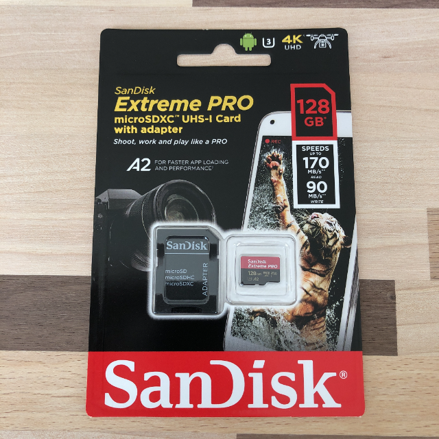 マイクロSDカード 128GB Extreme PRO スマホ/家電/カメラのカメラ(その他)の商品写真