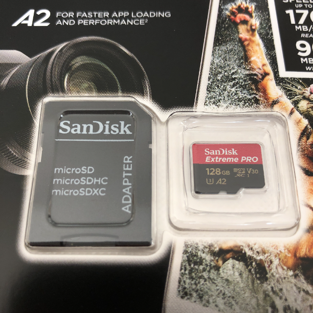 マイクロSDカード 128GB Extreme PRO スマホ/家電/カメラのカメラ(その他)の商品写真
