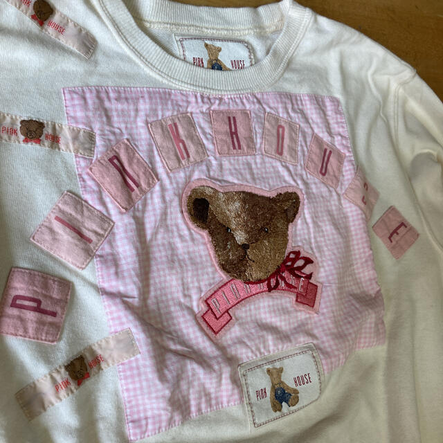 PINK HOUSE(ピンクハウス)のBABY PINK HOUSE くまさんワッペントレーナー キッズ/ベビー/マタニティのキッズ服女の子用(90cm~)(Tシャツ/カットソー)の商品写真